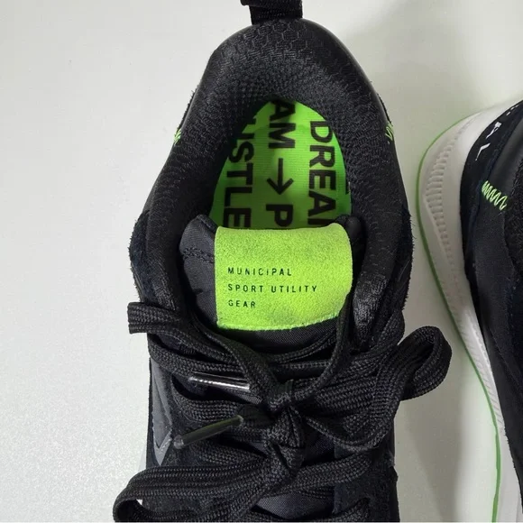 Municipal Origin Sneaker M.OG Black Lime Green Size 10/10.5 - Picture 10 of 13
